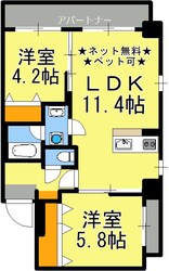 甲東中学校前駅 徒歩4分 3階の物件間取画像